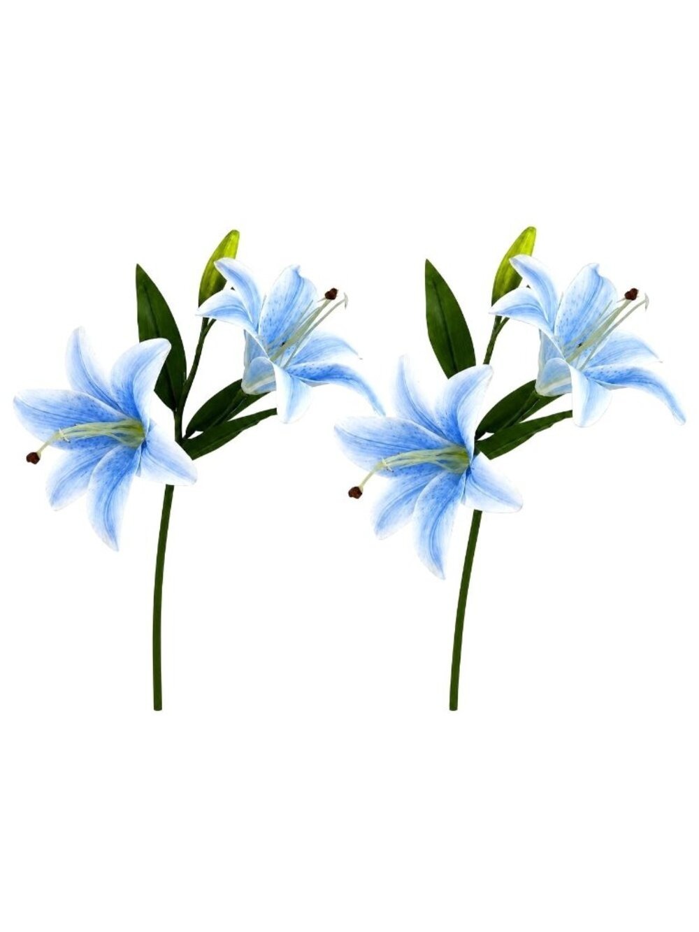 Blue Lily Stems Real Touch Artificial Lily Spray Faux Lilies